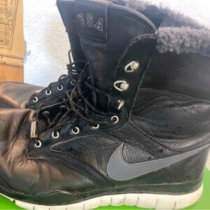 Team USA staff Nike Black and Gray Rain & Snow Boots with Fuzzy Lining